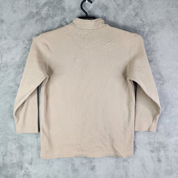 Mens Taupe Sun River Pullover Sweater 1/4 Zip Long Sleeve 100% Cotton Size L - Picture 7 of 11
